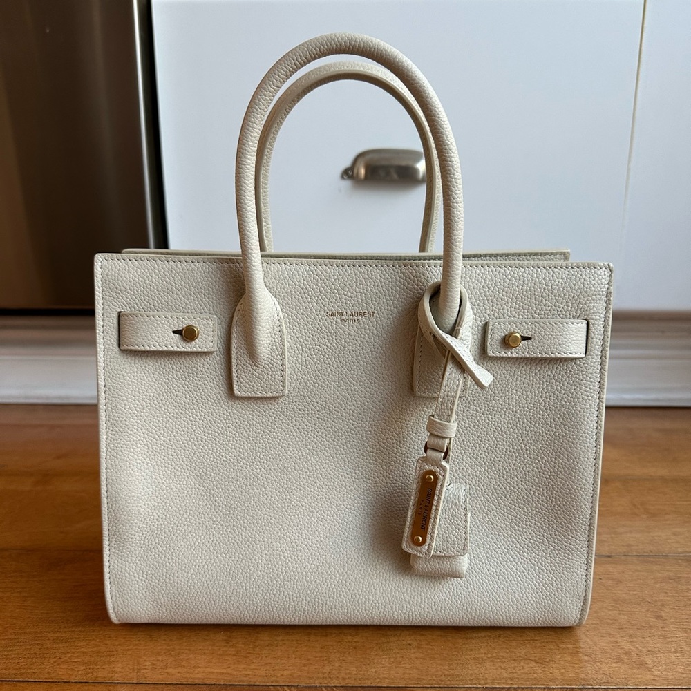 NWT Saint Laurent Sac du Jour Small in Sea Salt